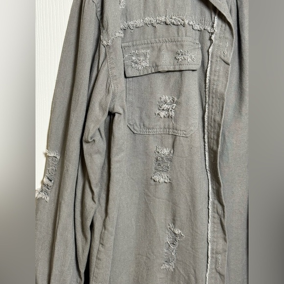 Distressed Gray Women's Jacket - Picture 3 of 11